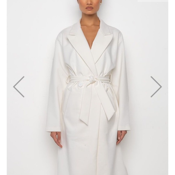 New Akira Long White Trench Coat - Picture 3 of 10
